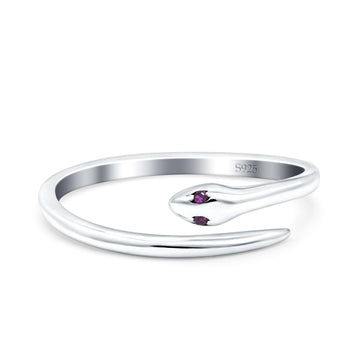 Snake Oxidized Band Solid 925 Sterling Silver Thumb Ring (6mm)